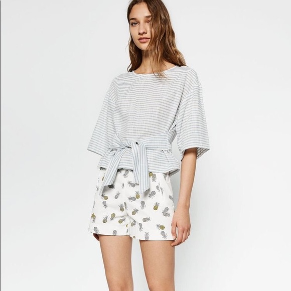 Zara Basic Collection Pineapple Bermuda Shorts - Picture 3 of 7